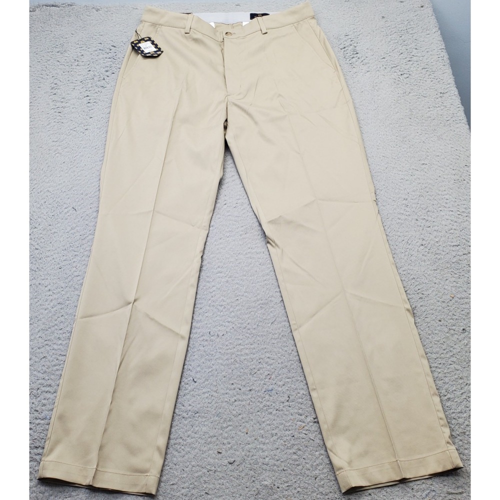 Tourney‎ Golf Performance Pants Men's 34/32 Brown Moisture Wicking Stretch Waist
